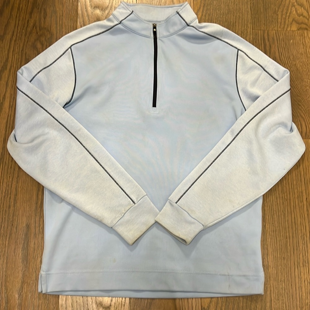 Men’s light blue half zip shirt medium